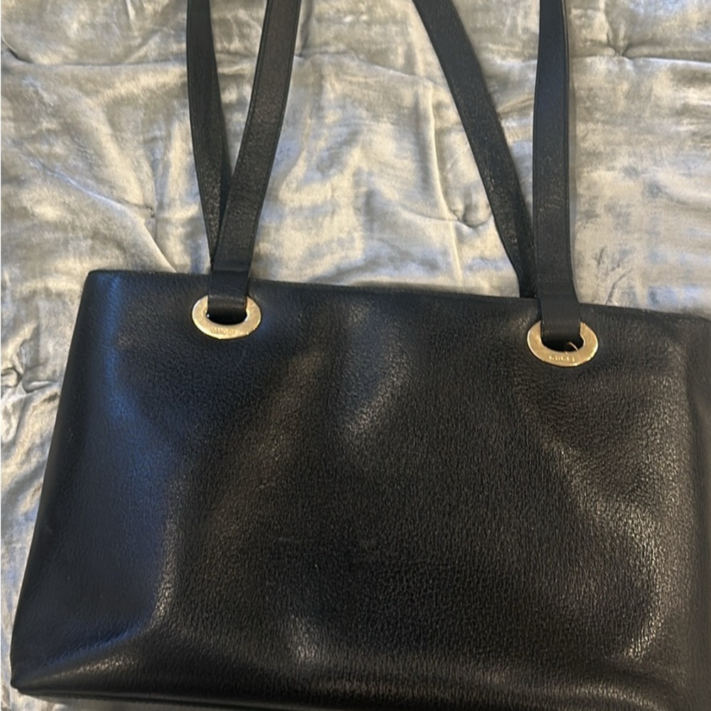 Elegant Black Leather Tote Bag